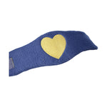 Hy Heart Fleece Head Collar navy gold heart