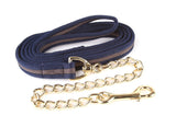 Hy Soft Webbing Lead Rein With Chain Navy/Grey
